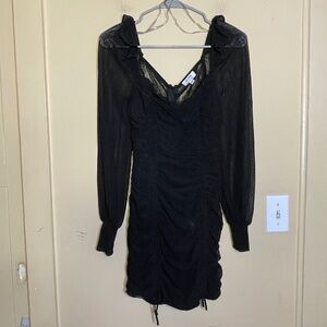 Privy Black Ruched Dress